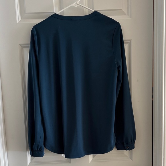 Ann Taylor Factory Teal V-Neck Blouse - Picture 5 of 6